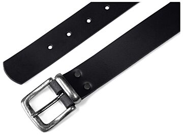 FHB Wolfgang Leren riem, enkele doorn Zwart 95cm