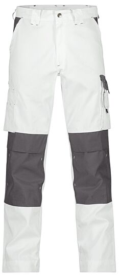 DASSY® Boston Tweekleurige werkbroek met kniezakken Wit/Cementgrijs 245gr