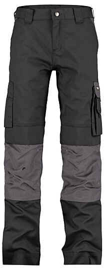 DASSY® Boston Women Tweekleurige werkbroek met kniezakken voor dames Zwart/Cementgrijs