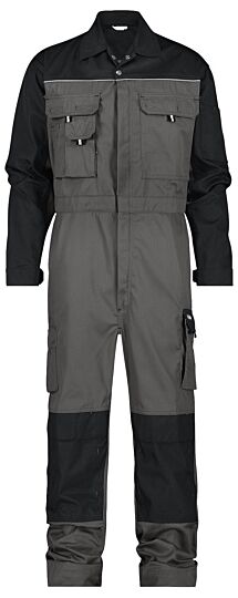 DASSY® Cannes Tweekleurige overall met kniezakken Cementgrijs/Zwart