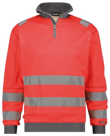DASSY® Denver Hogezichtbaarheidssweater Fluorood/Cementgrijs
