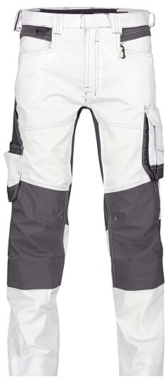 DASSY® Dynax Painters Women Schildersbroek met stretch en kniezakken voor dames Wit/Antracietgrijs