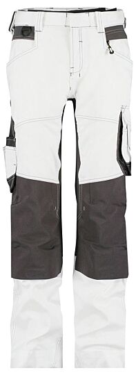 DASSY® Dynax Painters Schildersbroek met stretch en kniezakken Wit/Antracietgrijs