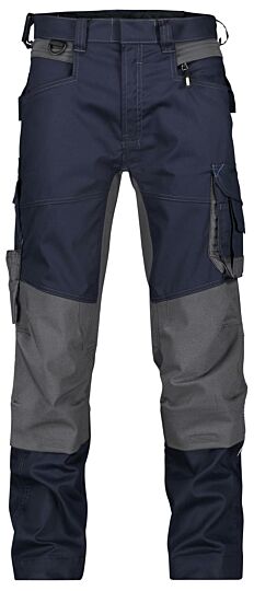 DASSY® Dynax Women Werkbroek met stretch en kniezakken voor dames Nachtblauw/Antracietgrijs