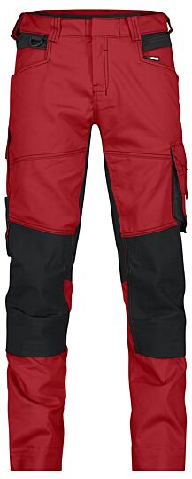 DASSY® Dynax Women Werkbroek met stretch en kniezakken voor dames Rood/Zwart