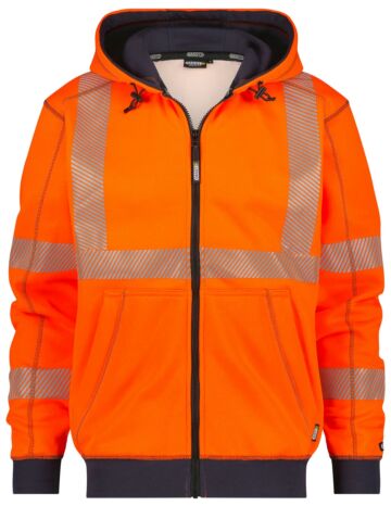 DASSY® Evans Hogezichtbaarheidshoodie Fluo-Oranje/Marineblauw