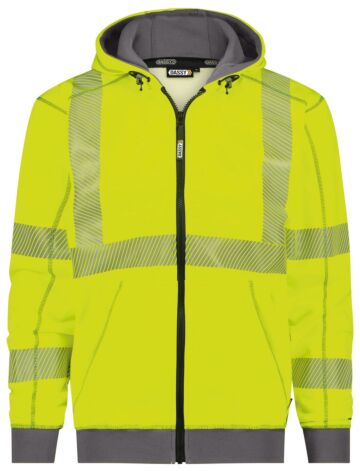 DASSY® Evans Hogezichtbaarheidshoodie Fluogeel/Cementgrijs