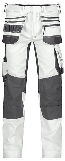 DASSY® Flux Painters Schildersbroek met stretch, holsterzakken en kniezakken Wit/Antracietgrijs