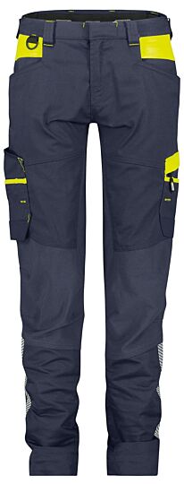 DASSY® Hong Kong Women Werkbroek met stretch voor dames Nachtblauw/Fluogeel