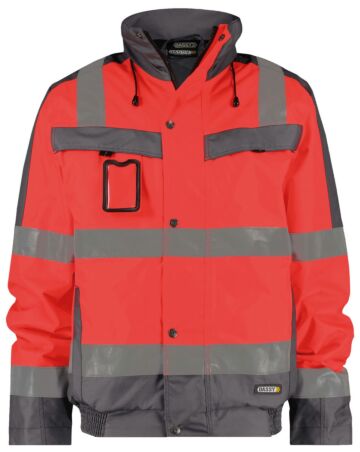 DASSY® Lima Hogezichtbaarheidswinterjas Fluorood/Cementgrijs