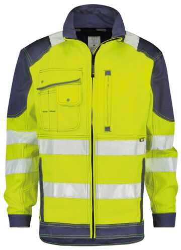 DASSY® Orlando Hogezichtbaarheidsvest Fluogeel/Marineblauw