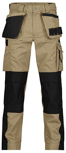 DASSY® Seattle Tweekleurige holsterzakkenbroek met kniezakken Beige/Zwart 245gr