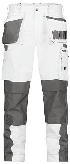 DASSY® Seattle Tweekleurige holsterzakkenbroek met kniezakken Wit/Cementgrijs 245gr