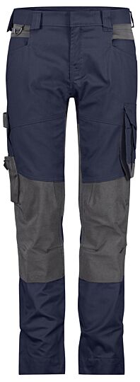 DASSY® Dynax Next Women Werkbroek met stretch en kniezakken voor dames Nachtblauw/Antracietgrijs