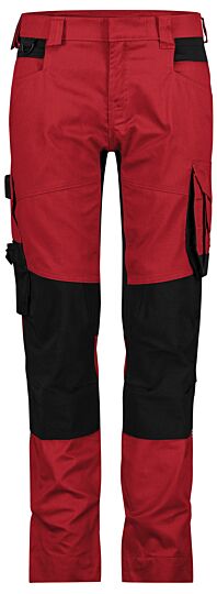 DASSY® Dynax Next Women Werkbroek met stretch en kniezakken voor dames Rood/Zwart
