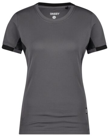 DASSY® Nexus Next Women T-shirt voor dames Antracietgrijs/Zwart