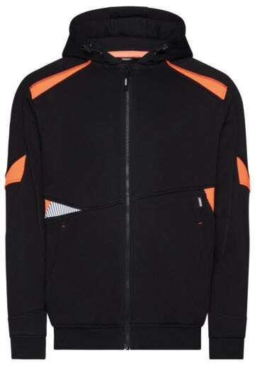 DASSY® Santos Hoodie Zwart/Fluo-Oranje 290g/m²
