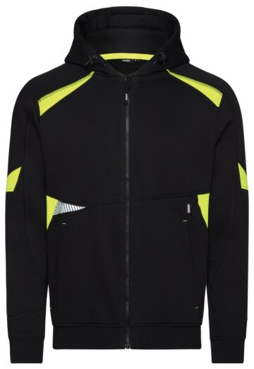 DASSY® Santos Hoodie Zwart/Fluogeel 290gr