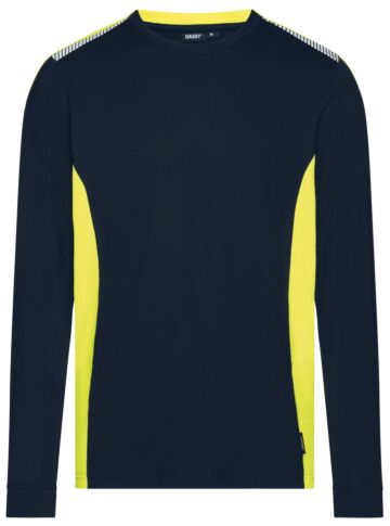 DASSY® Tacoma T-shirt met lange mouwen Nachtblauw/Fluogeel