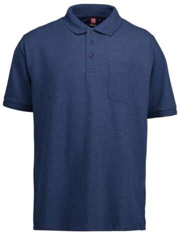 Pro Wear by Id 0320 poloshirt borstzak Blauw gemêleerd