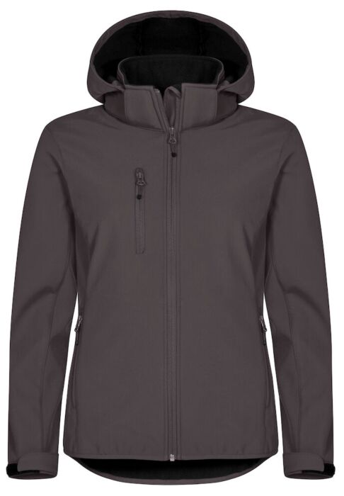 Clique Classic Softshell Hoody Dames Donkergrijs