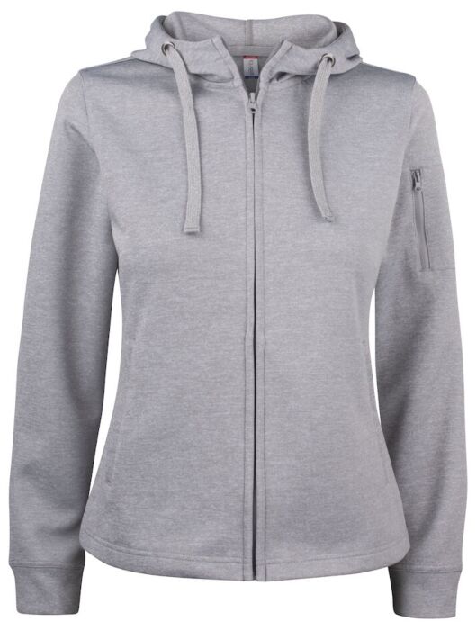 Clique Basic Active Hoody Full Zip Dames Grijs-Melange