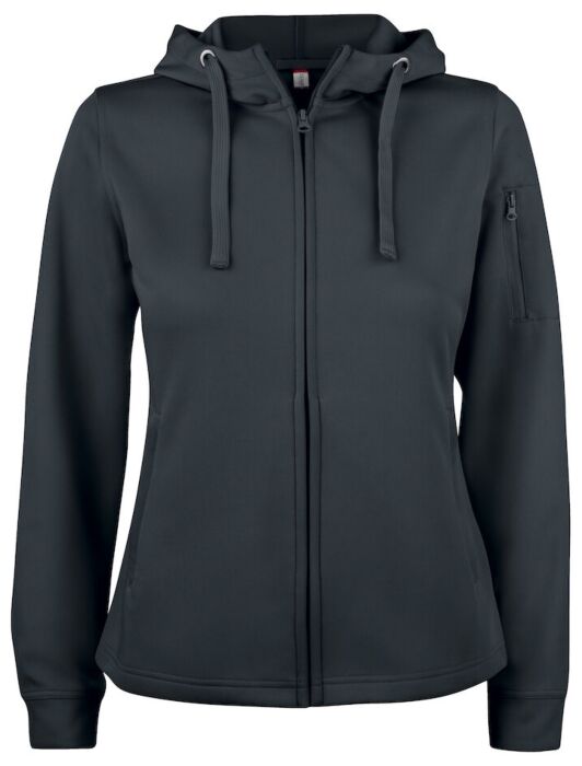 Clique Basic Active Hoody Full Zip Dames Zwart