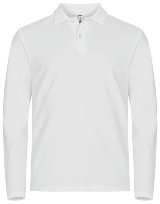 Clique Stretch Premium Polo L/S Heren Wit
