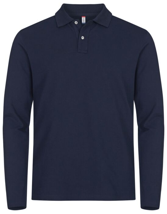 Clique Stretch Premium Polo L/S Heren Dark Navy
