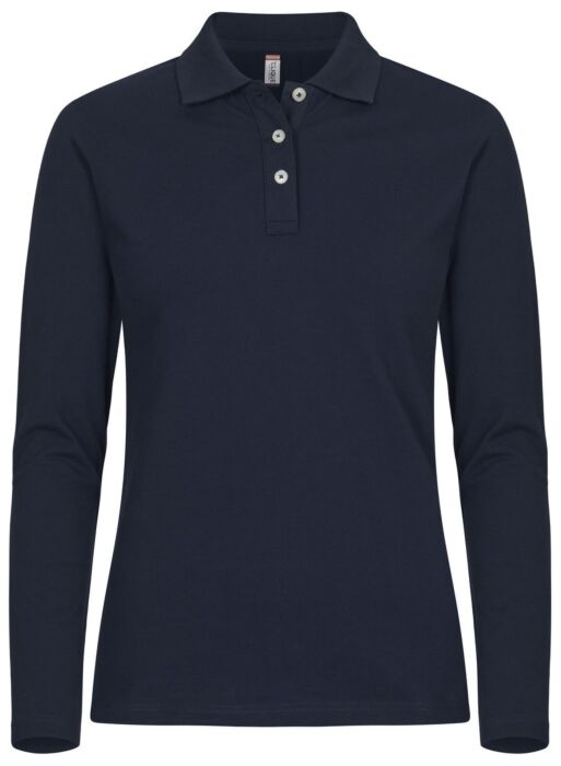 Clique Stretch Premium Polo L/S Women Dames Dark Navy
