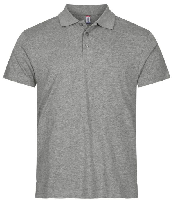 Clique Single Jersey Polo Grijs-Melange