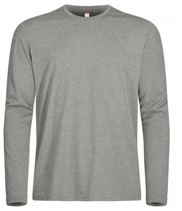 Clique Basic Active-T Ls Heren Grijsmelange