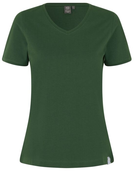 Pro Wear by Id 0373 CARE T-shirt v-hals dames Fles groen