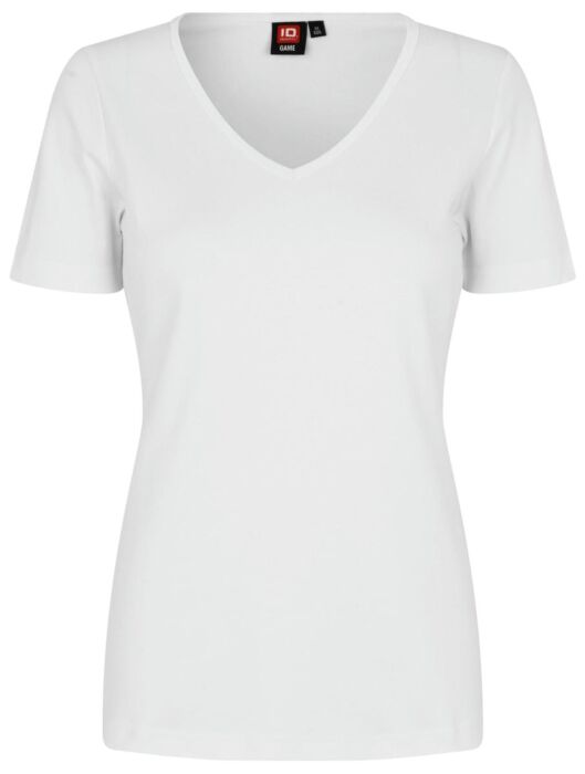 Pro Wear by Id 0506 Interlock T-shirt v-hals dames Wit