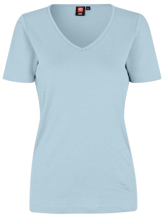 Pro Wear by Id 0506 Interlock T-shirt v-hals dames Lichtblauw