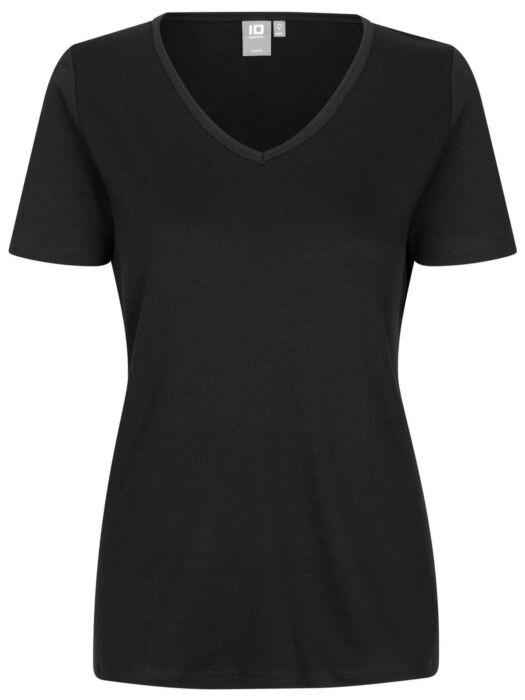 Pro Wear by Id 0506 Interlock T-shirt v-hals dames Zwart