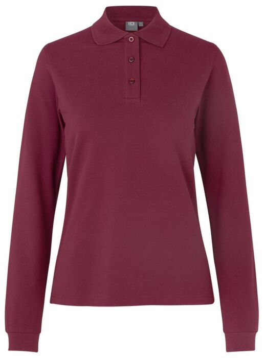 Pro Wear by Id 0545 Poloshirt met lange mouw stretch dames Bordeaux