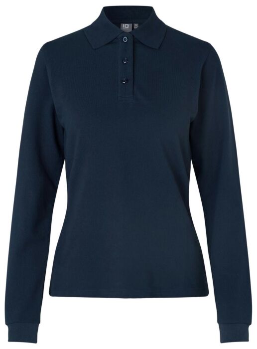 Pro Wear by Id 0545 Poloshirt met lange mouw stretch dames Marine