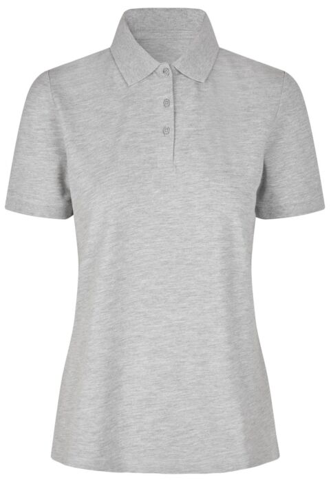 Pro Wear by Id 0587 Poloshirt biologisch kantoen| dames Lichtgrijs gemêleerd