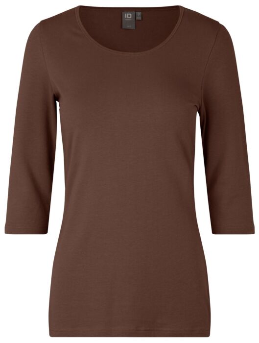 Pro Wear by Id 0597 Stretch T-shirt ¾ mouw dames Mocca