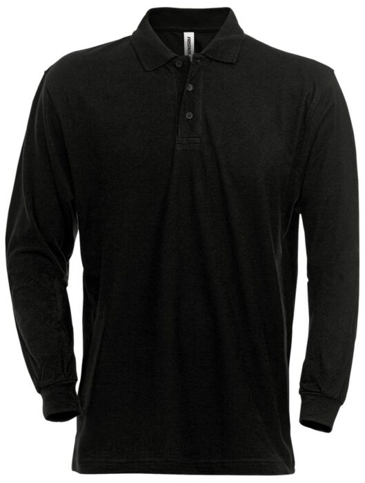 Fristads Acode heavy poloshirt met lange mouwen 1722 PIQ Zwart