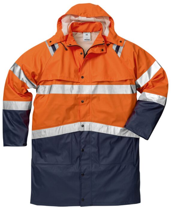 Fristads High vis regenjack klasse 3 4634 RS Hi-Vis oranje/marineblauw