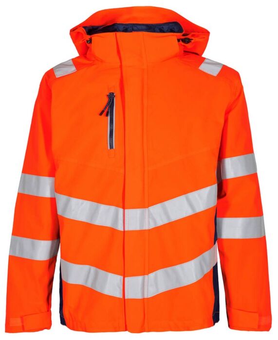 F. Engel 1146 Safety Shell Jacket Orange/Blue Ink