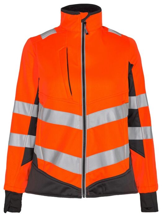 F. Engel 1156 Safety Ladies Softshell Jacket Orange/Anthracite