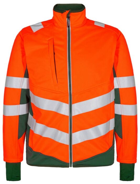 F. Engel 1158 Safety Softshell Jacket Orange/Green