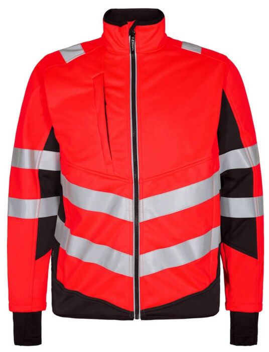 F. Engel 1158 Safety Softshell Jacket Red/Black