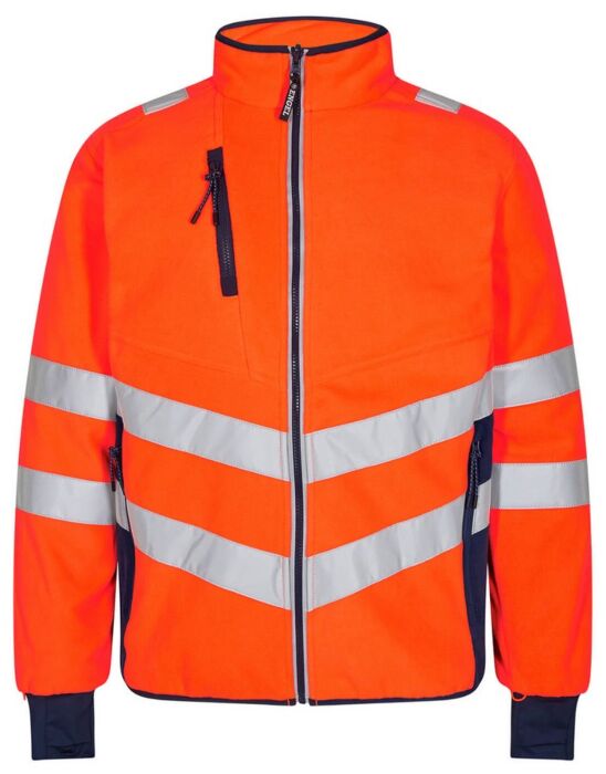 F. Engel 1192 Safety Fleece Jacket Orange/Blue Ink