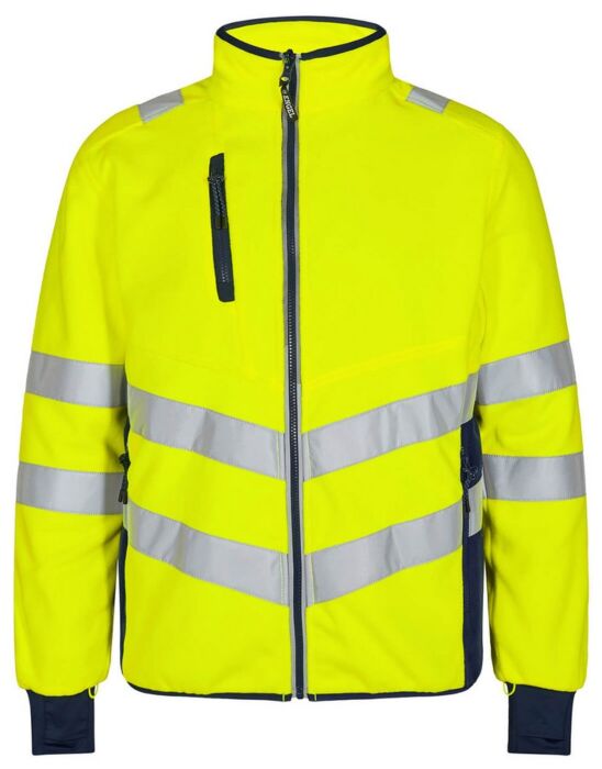 F. Engel 1192 Safety Fleece Jacket Yellow/Blue Ink