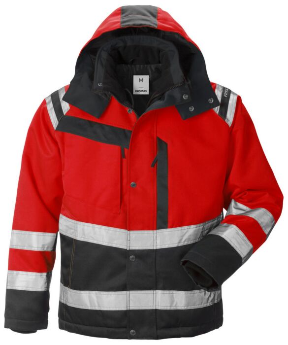 Fristads High vis winterjack klasse 3 4043 PP Hi-Vis rood/zwart