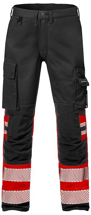 Fristads High vis broek stretch klasse 1 2705 PLU Hi-Vis rood/zwart